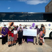 Louisiana Motor Coach team presents check to the Cystic Fibrosis Foundation