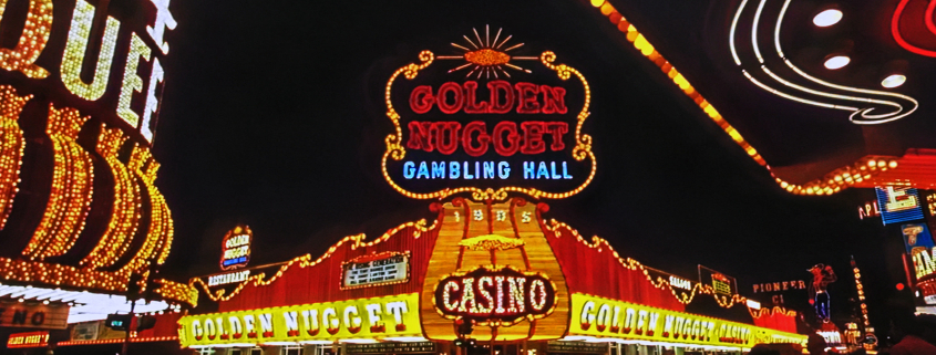 exterior of golden nugget casino at night