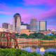 Shreveport downtown skyline on the Red River