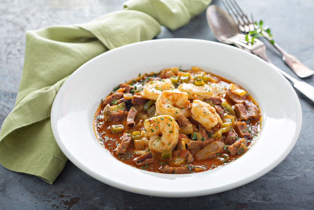 a plate for shrimp and grits