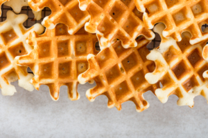 close up of waffles